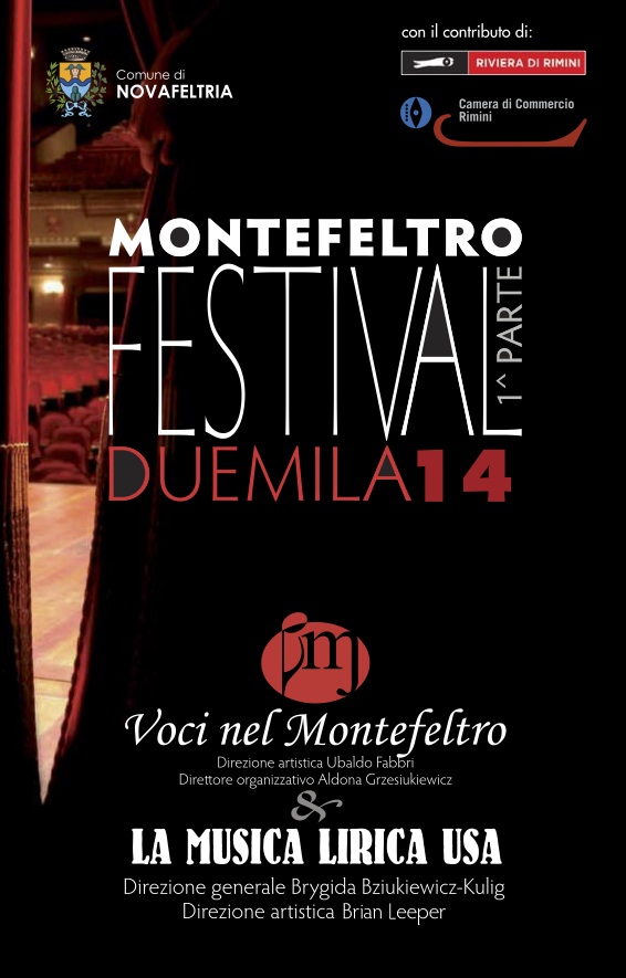Calendario eventi Montefeltro Festival 2014 (parte I)